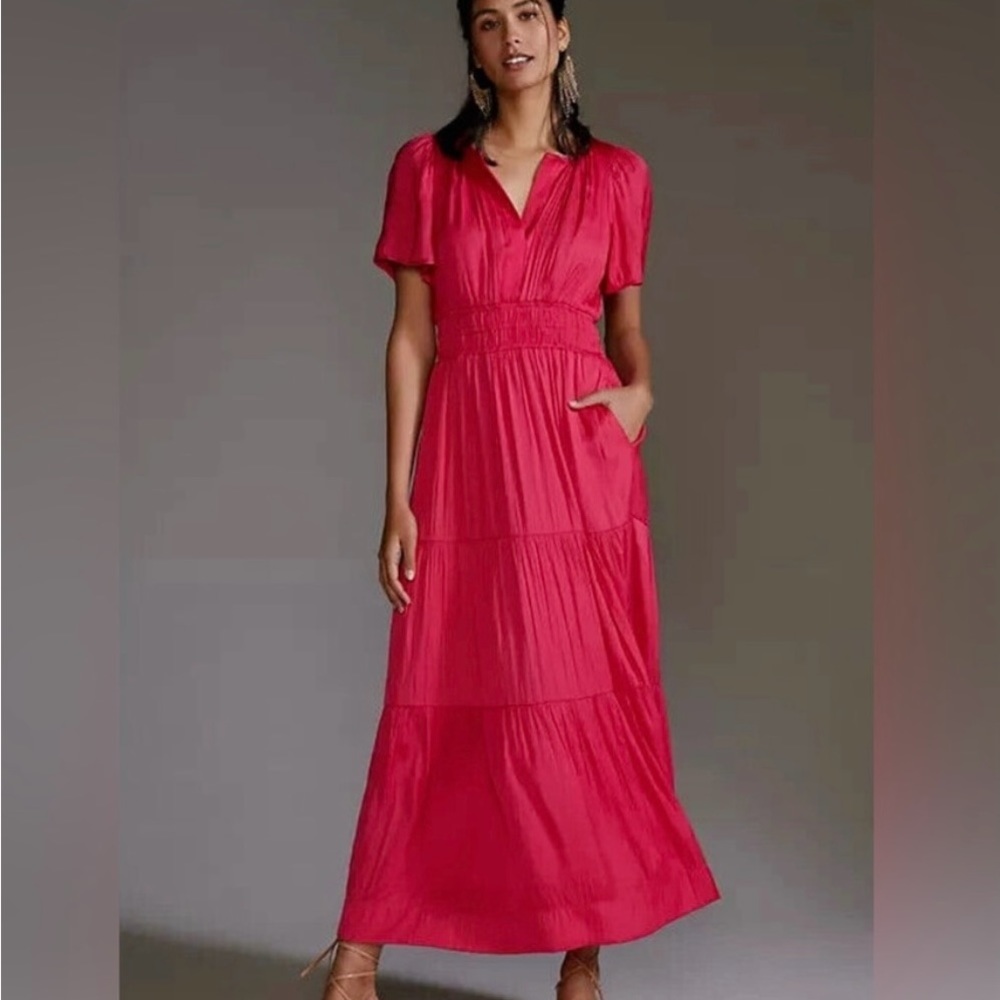 Pink Silky Anthropologie Somerset Dress